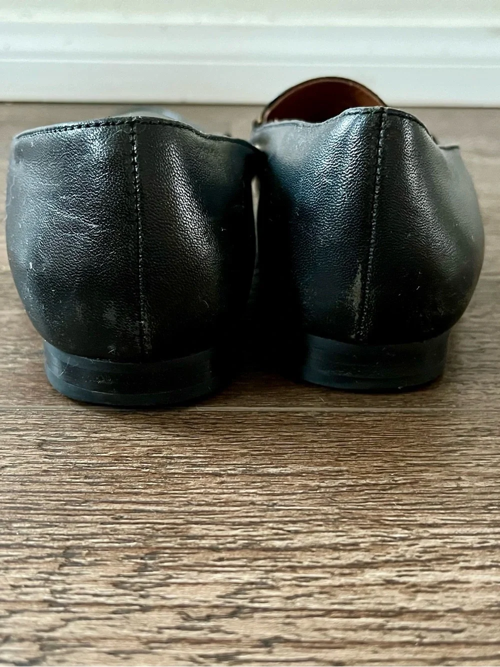 & Other Stories Black Leather Loafers with Gold Horsebit